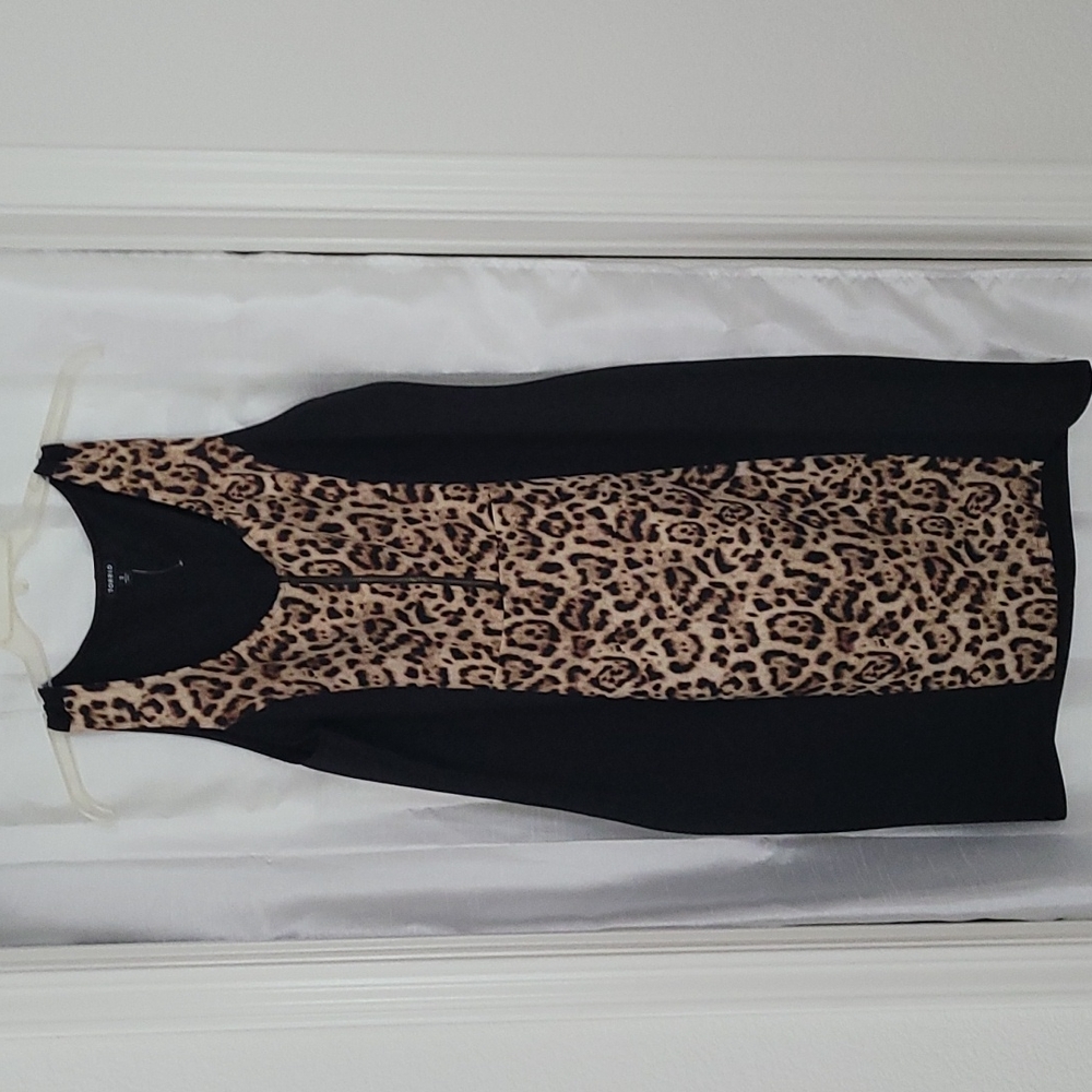 New Leopard and Black Dress